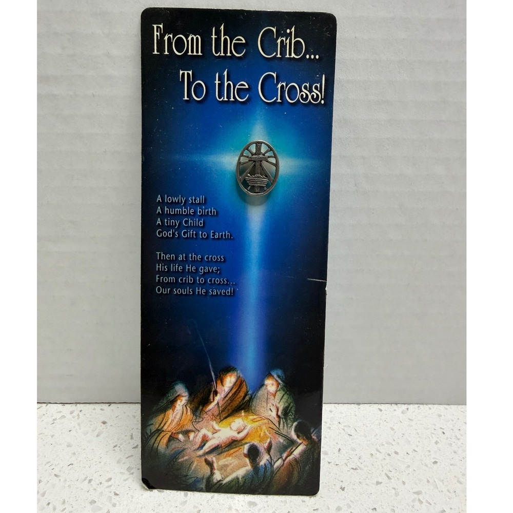 CTA 2004 From the Crib To the Cross Religious Lapel Pin Nativity Bookmark Card